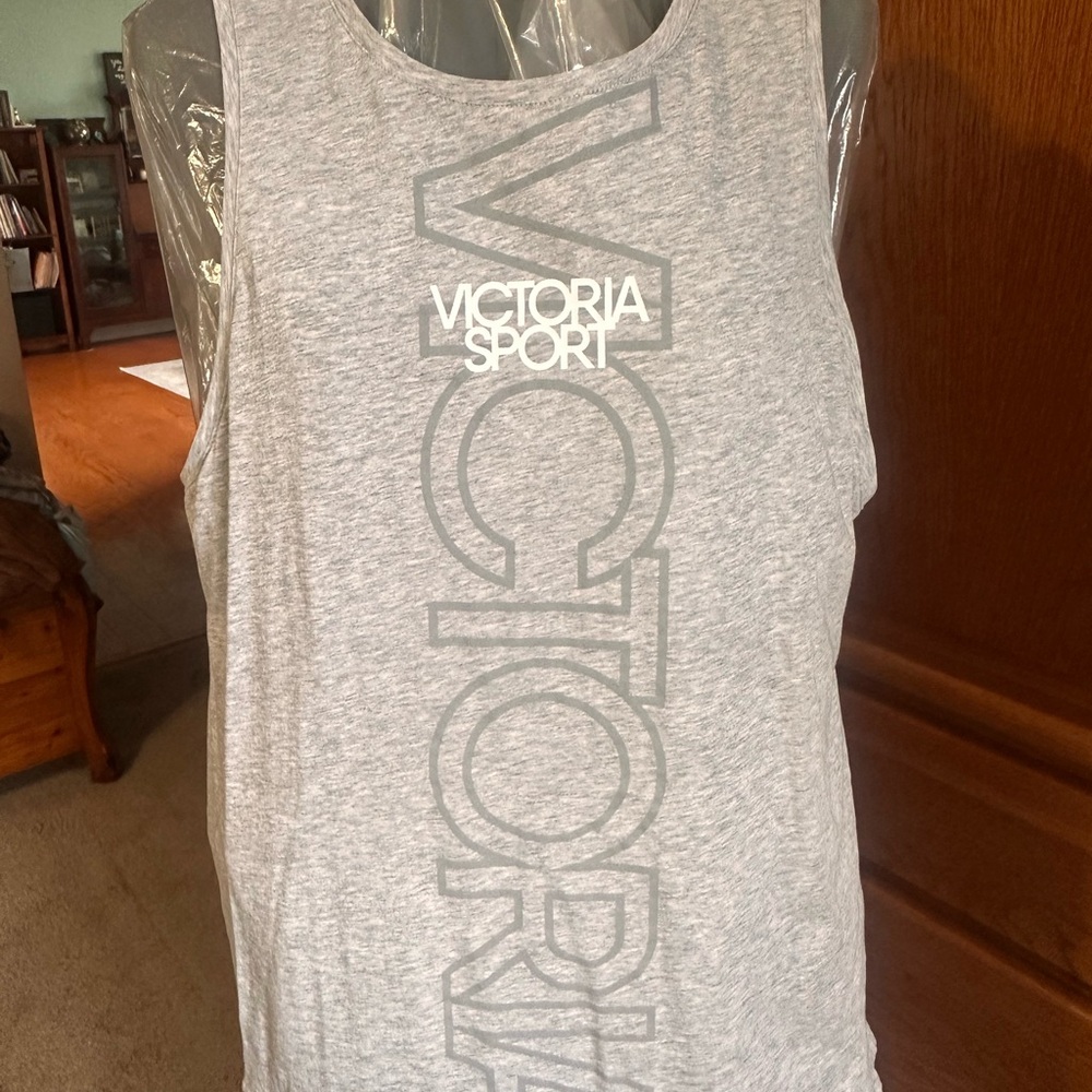 Victoria Sport Gray Tank Top with side slits SIZE XL